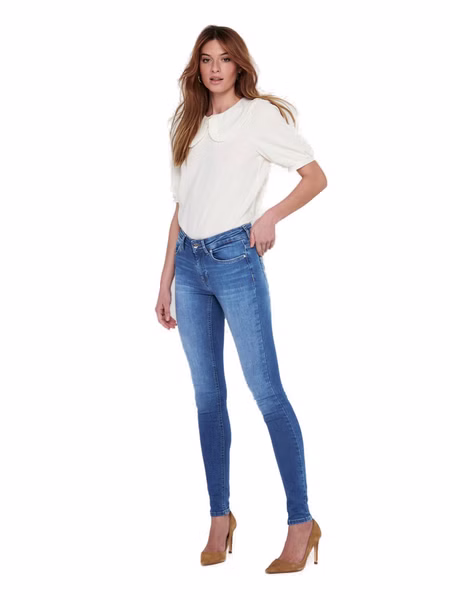 Only Damen Jeans ONLBLUSH MID SK REA12187 - Skinny Fit - Blau - Medium Blue Denim Only Damen Jeans ONLBLUSH MID SK REA12187 - Skinny Fit - Blau - Medium Blue Denim