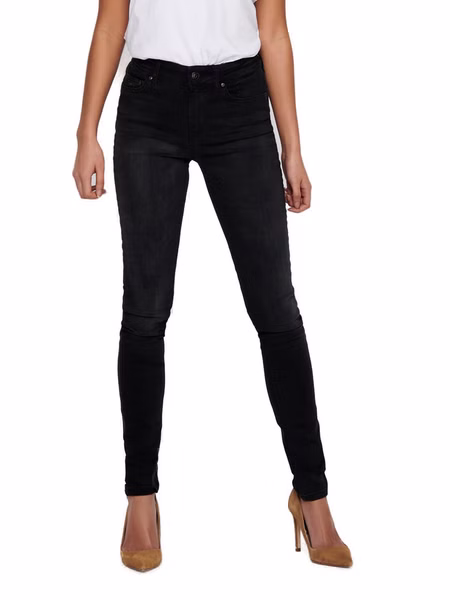 Only Damen Jeans ONLBLUSH MID SK REA1099 - Skinny Fit - Schwarz - Black Denim Only Damen Jeans ONLBLUSH MID SK REA1099 - Skinny Fit - Schwarz - Black Denim