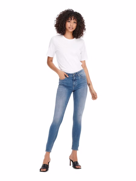 Only Damen Jeans ONLBLUSH MID SK TAI848 - Skinny Fit - Blau - Light Medium Blue Denim Only Damen Jeans ONLBLUSH MID SK TAI848 - Skinny Fit - Blau - Light Medium Blue Denim