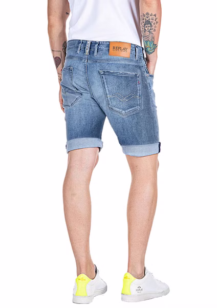Replay Herren Short RBJ901 - Regular Fit - Blau - Medium Blue Denim Replay Herren Short RBJ901 - Regular Fit - Blau - Medium Blue Denim