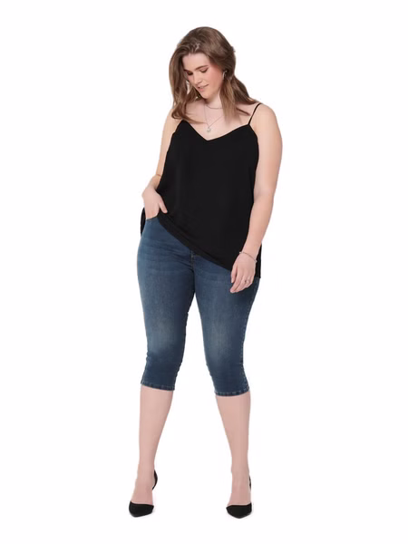 Carmakoma by Only Damen Capri Jeans CARAUGUSTA KNICKERS - Skinny Fit - Blau - Medium Blue Denim - Plus Size Carmakoma by Only Damen Capri Jeans CARAUGUSTA KNICKERS - Skinny Fit - Blau - Medium Blue Denim - Plus Size