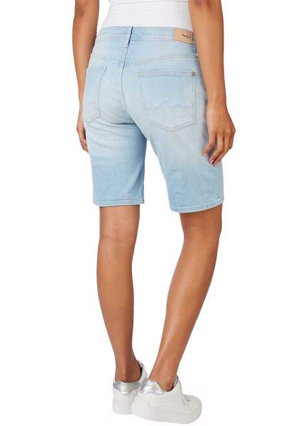 Pepe Jeans Damen Jeans Short POPPY - Regular Fit Blau - Light Blue Denim Pepe Jeans Damen Jeans Short POPPY - Regular Fit Blau - Light Blue Denim