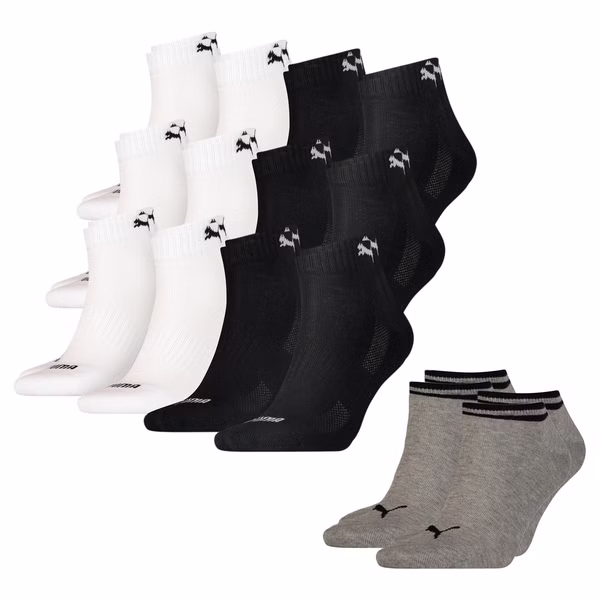 Puma Unisex Herren Damen Quarter Socken 12er Vorteilspack UNISEX CUSHIONED QUARTER + 2 Paar gratis Puma Unisex Herren Damen Quarter Socken 12er Vorteilspack UNISEX CUSHIONED QUARTER + 2 Paar gratis