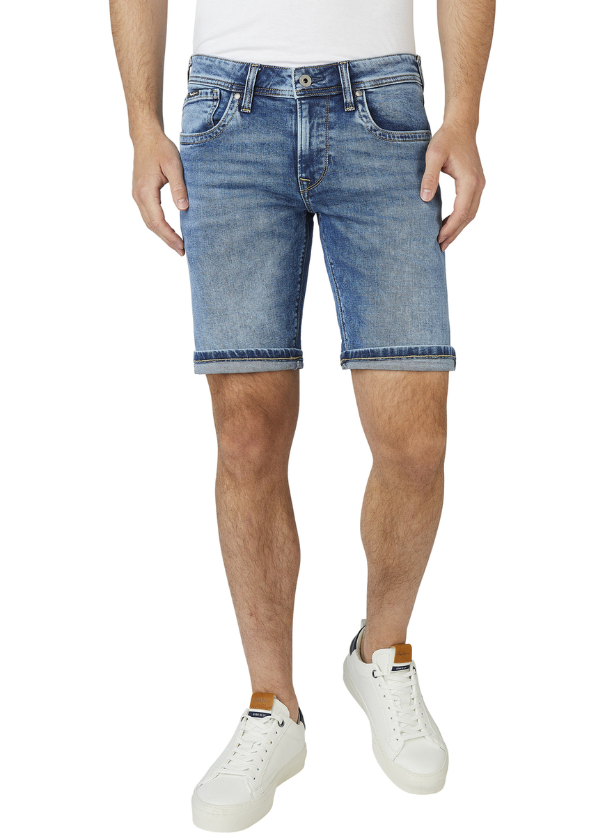 Pepe Jeans Herren Jeans Short HATCH - Regular Fit - Blau - Blue Denim