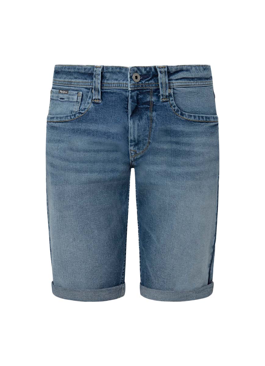 Pepe Jeans Herren Jeans Short CASH - Regular Fit - Blau - Blue Denim
