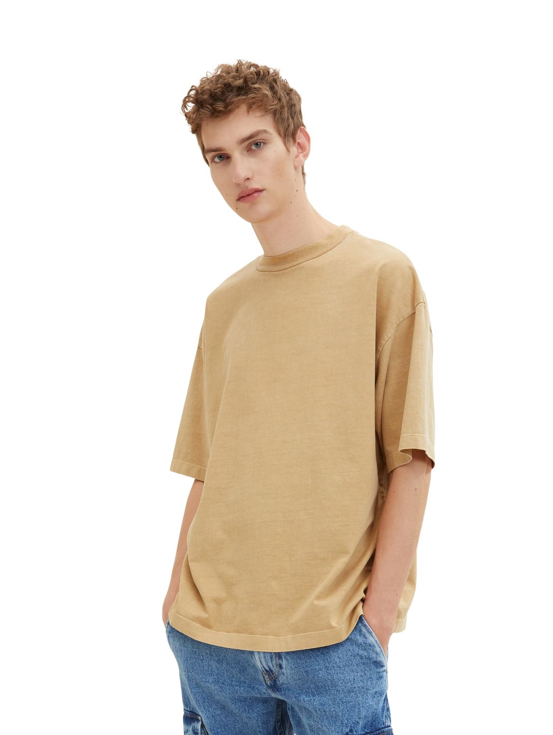 Tom Tailor Denim Herren T-Shirt OVERSIZED GARMENTDYE - Relaxed Fit