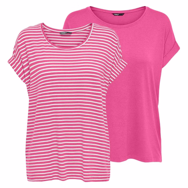 Only Tshirt Damen Bluse Top ONLMOSTER 2er Pack Regular Fit Only Tshirt Damen Bluse Top ONLMOSTER 2er Pack Regular Fit
