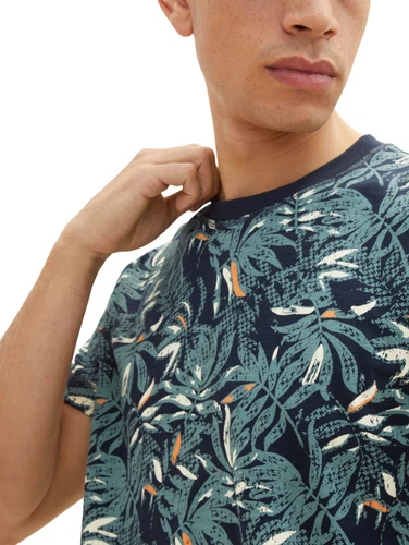 Tom Tailor Herren T-Shirt ALLOVER PRINTED - Regular Fit