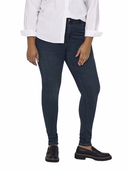 Carmakoma by Only Damen Jeans CARAUGUSTA HW SKINNY BJ558 - Skinny Fit - Blau - Blue Black Denim - Plus Size Carmakoma by Only Damen Jeans CARAUGUSTA HW SKINNY BJ558 - Skinny Fit - Blau - Blue Black Denim - Plus Size