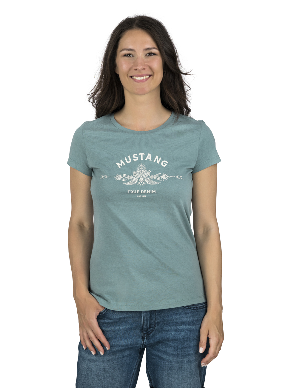 Mustang Damen T-Shirt Slim Fit S M L XL XXL