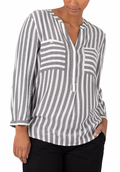 TIMEZONE Damen Bluse STRIPED HENLEY - Regular Fit TIMEZONE Damen Bluse STRIPED HENLEY - Regular Fit