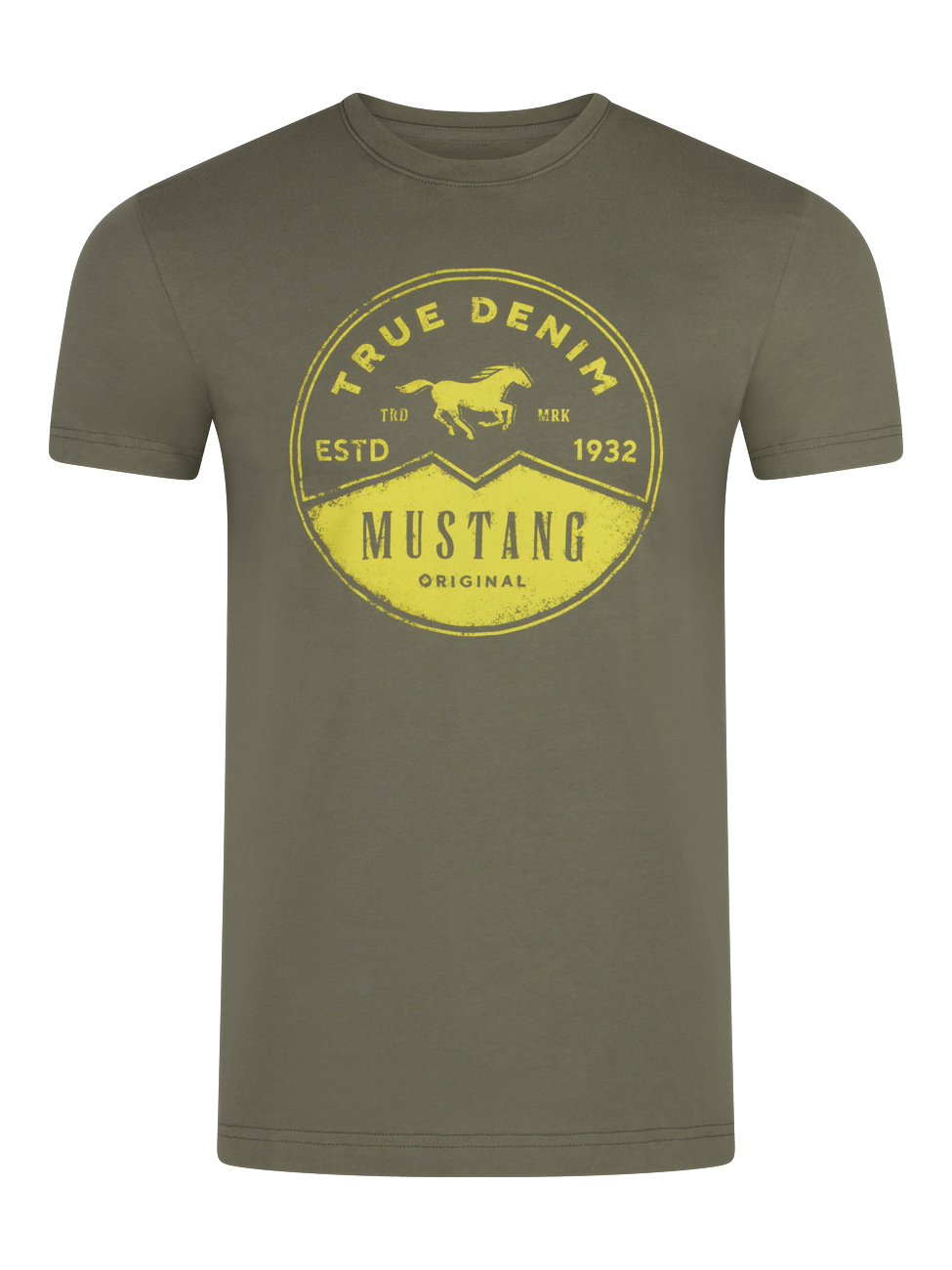 Mustang Herren T-Shirt Mehrfarbig Rundhals Regular Fit S bis 6XL