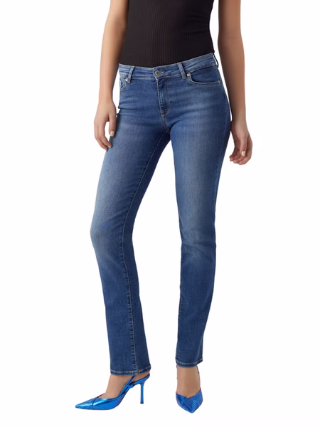 Vero Moda Damen Jeans VMDAF Straight Fit Blau - Medium Blue Denim Vero Moda Damen Jeans VMDAF Straight Fit Blau - Medium Blue Denim
