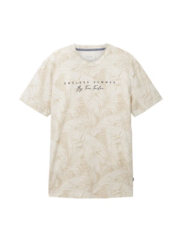 Tom Tailor Herren T-Shirt PALM PRINT - Regular Fit