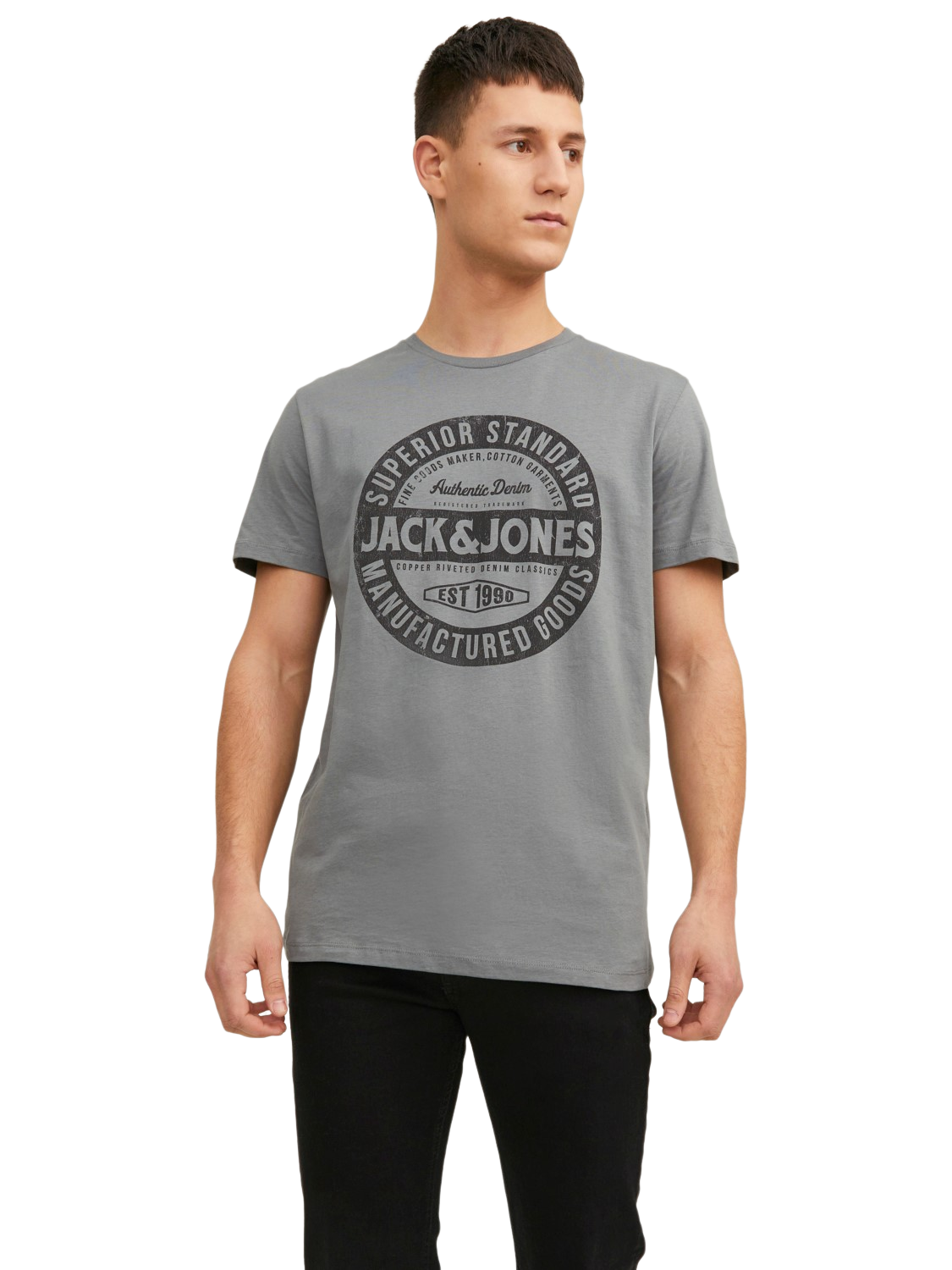 Jack & Jones Herren Rundhals T-Shirt JJEJEANS - Regular Fit