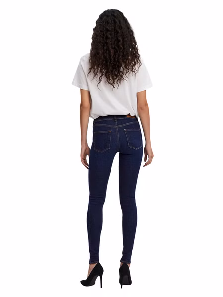 Vero Moda Damen Jeans VMLUX RI347 Slim Fit - Blau - Dark Blue Denim Vero Moda Damen Jeans VMLUX RI347 Slim Fit - Blau - Dark Blue Denim