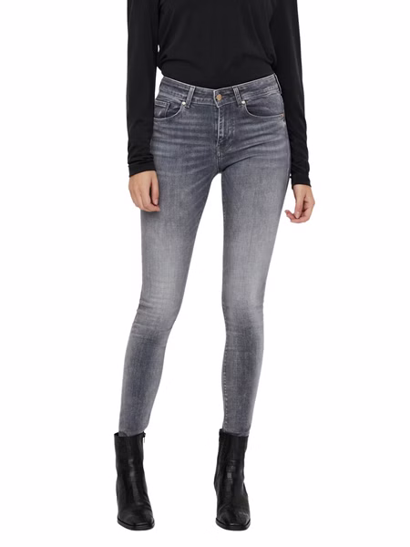 Vero Moda Damen Jeans VMLUX RI201 Slim Fit - Grau - Medium Grey Denim Vero Moda Damen Jeans VMLUX RI201 Slim Fit - Grau - Medium Grey Denim