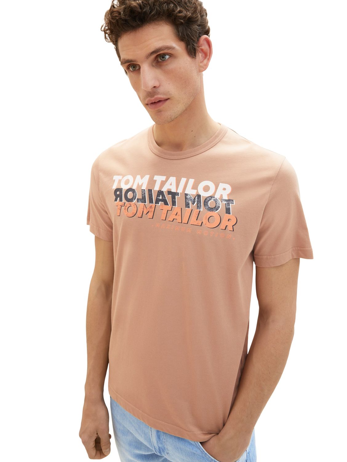 Tom Tailor Herren T-Shirt WORDING LOGO - Regular Fit