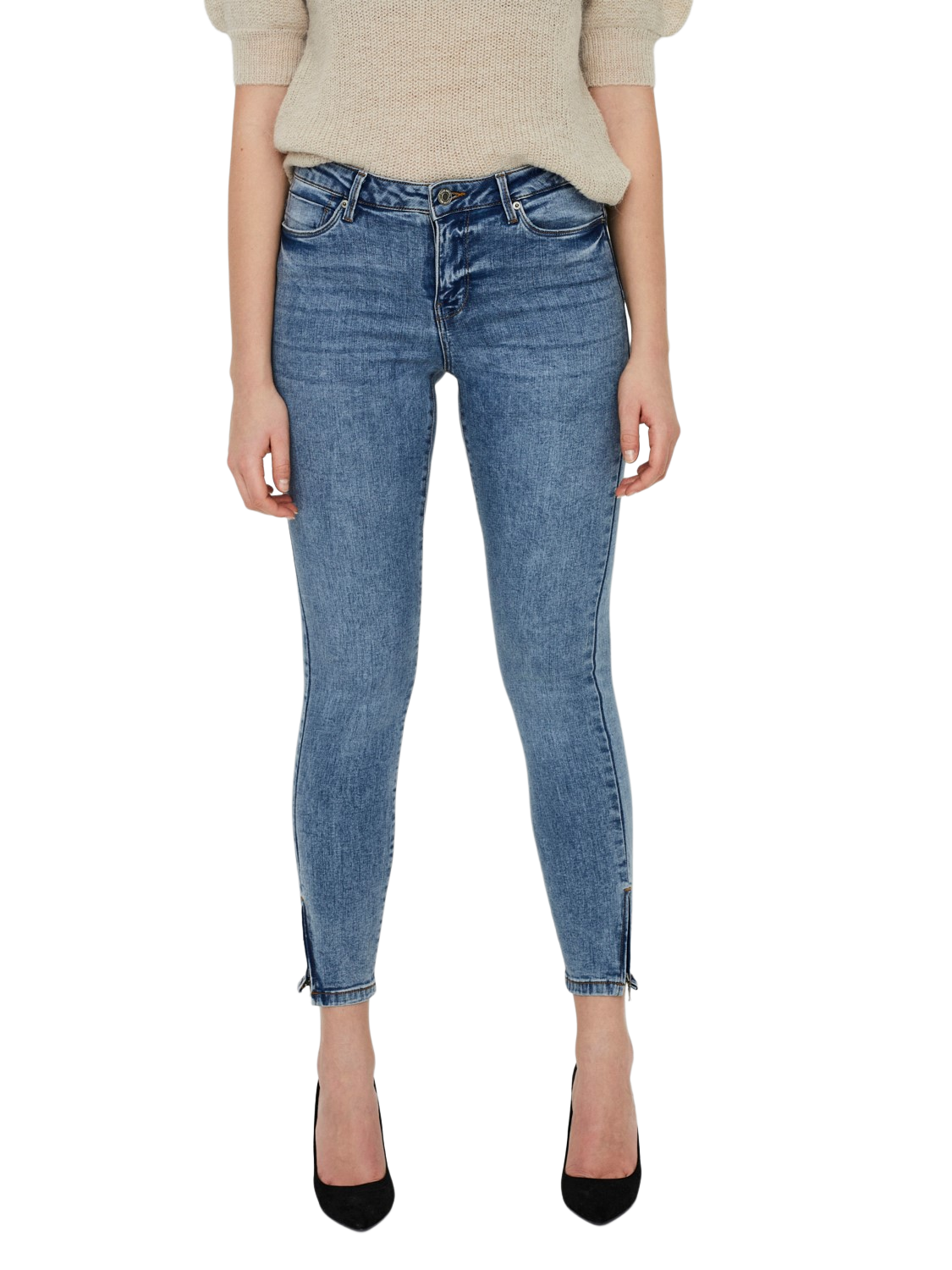 Vero Moda Damen Jeans VMTILDE VI3113 - Skinny Fit - Blau - Light Blue Denim
