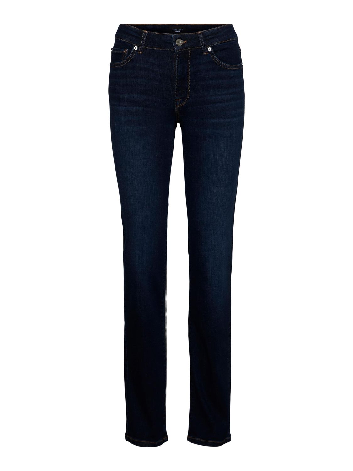 Vero Moda Damen Jeans VMDAF Straight Fit Blau - Dark Blue Denim