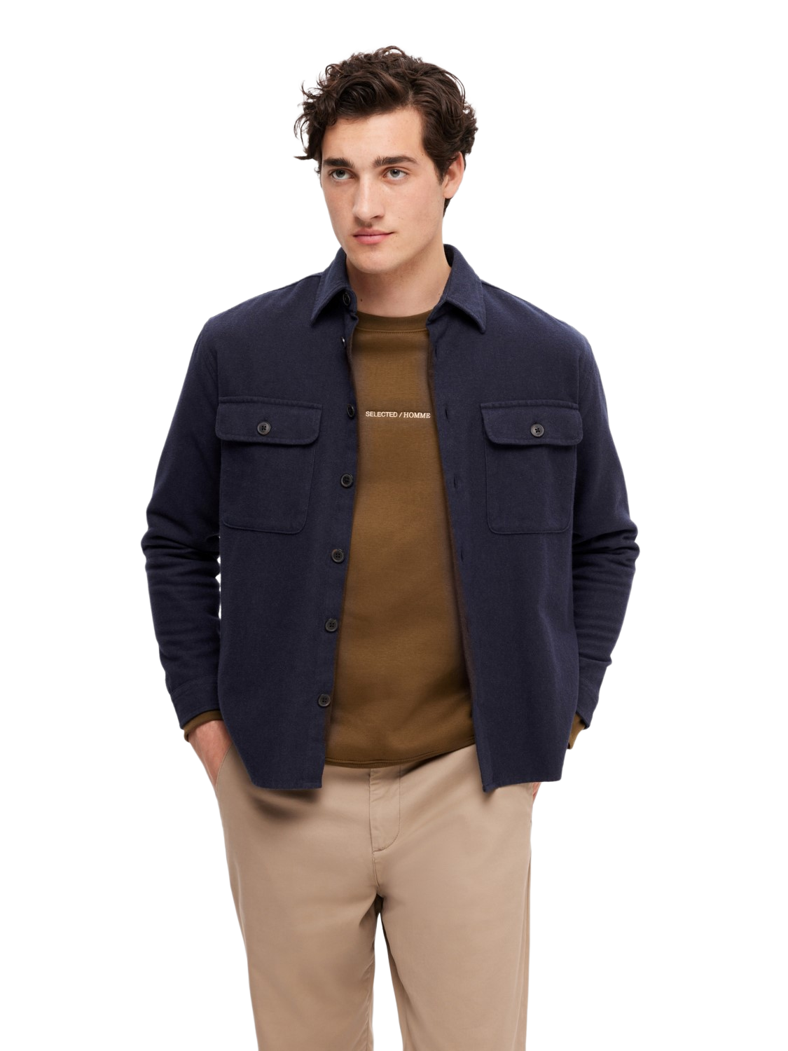 Selected Homme Herren Freizeithemd SLHMASON-TWILL OVERSHIRT - Relaxed Fit