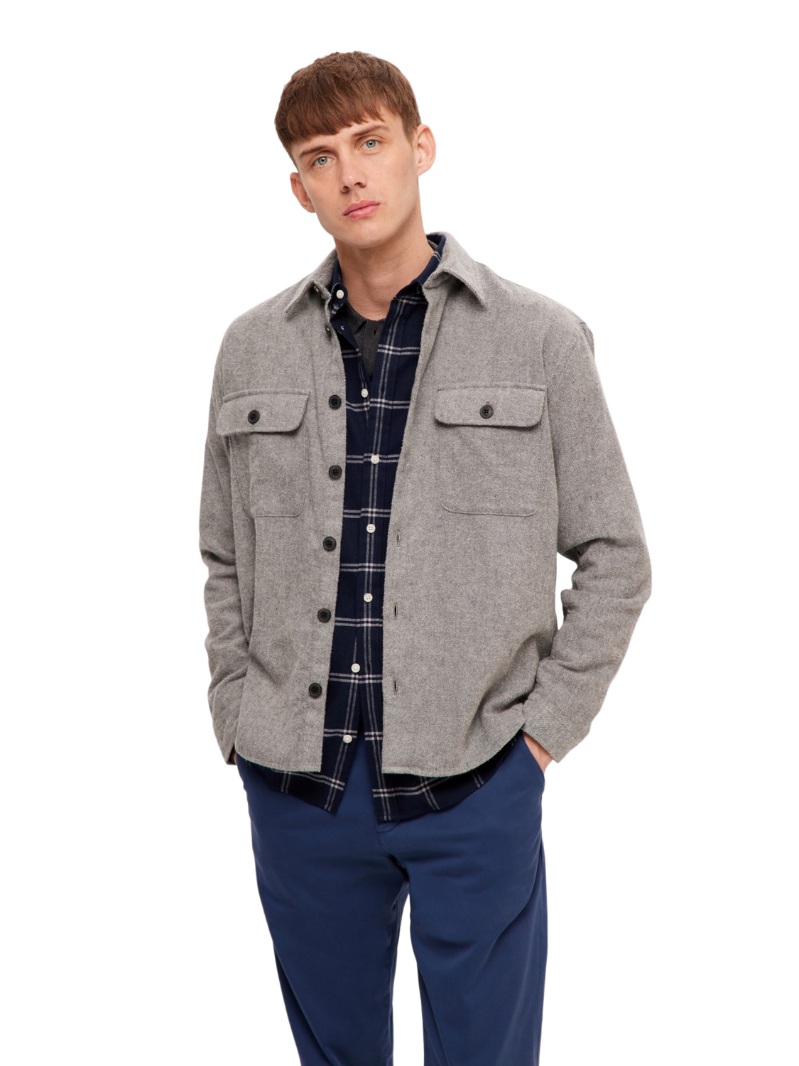 Selected Homme Herren Freizeithemd SLHMASON-TWILL OVERSHIRT - Relaxed Fit