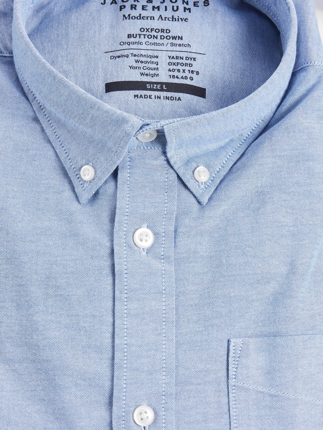 Jack & Jones Langarmhemd BROOK OXFORD mit Button-Down Kragen günstig online kaufen