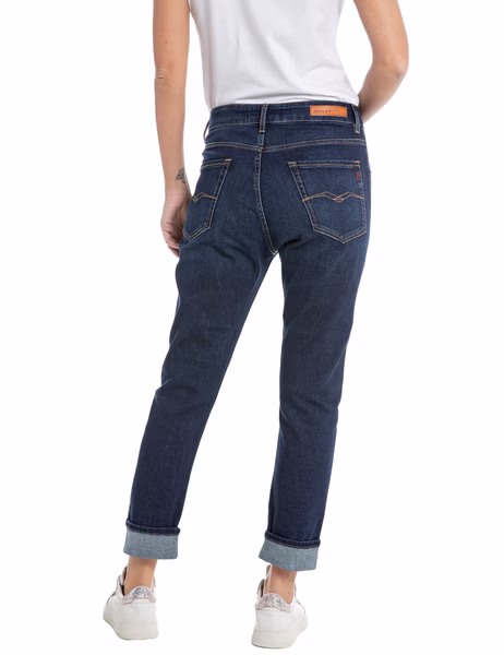 Replay Damen Jeans MARTY - Boyfriend Fit - Blau - Dark Blue Denim Replay Damen Jeans MARTY - Boyfriend Fit - Blau - Dark Blue Denim