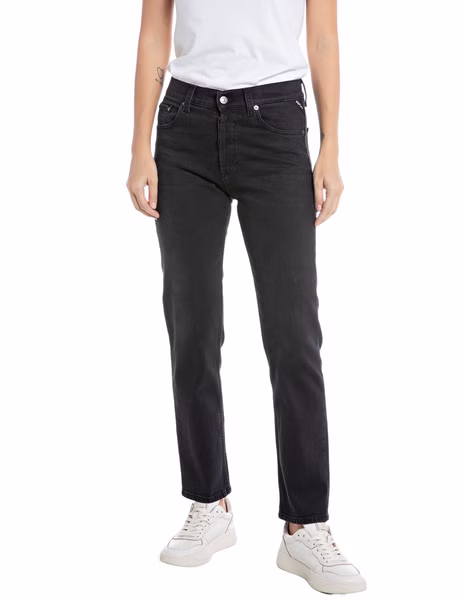 Replay Damen Jeans MAIJKE STRAIGHT - Straight Fit - Schwarz - Black Denim Replay Damen Jeans MAIJKE STRAIGHT - Straight Fit - Schwarz - Black Denim
