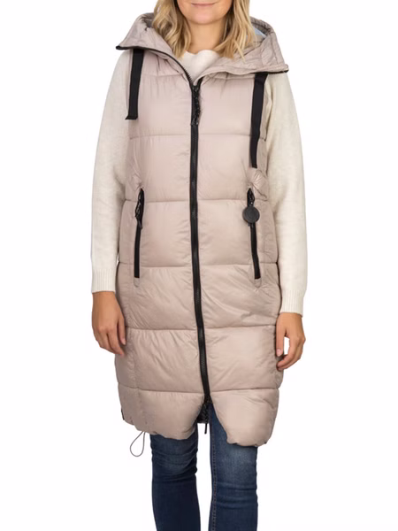 DENIMFY Steppweste Damen lang mit Kapuze Regular Fit DFCaro DENIMFY Steppweste Damen lang mit Kapuze Regular Fit DFCaro