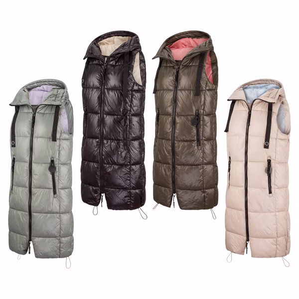 DENIMFY Steppweste Damen lang mit Kapuze Regular Fit DFCaro DENIMFY Steppweste Damen lang mit Kapuze Regular Fit DFCaro
