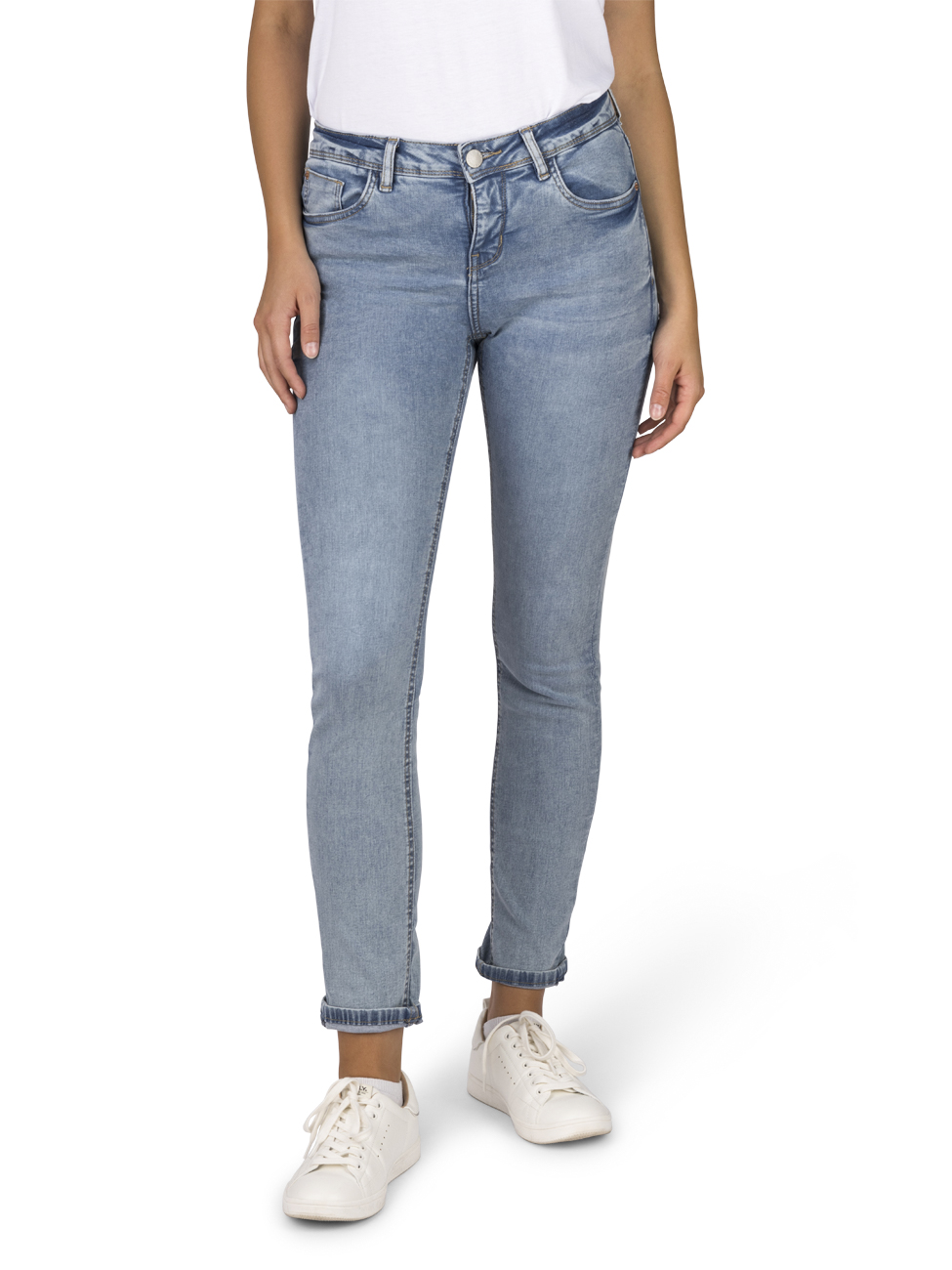 DENIMFY Jeans Damen lang Stretch Slim Fit Mid Waist DFElla