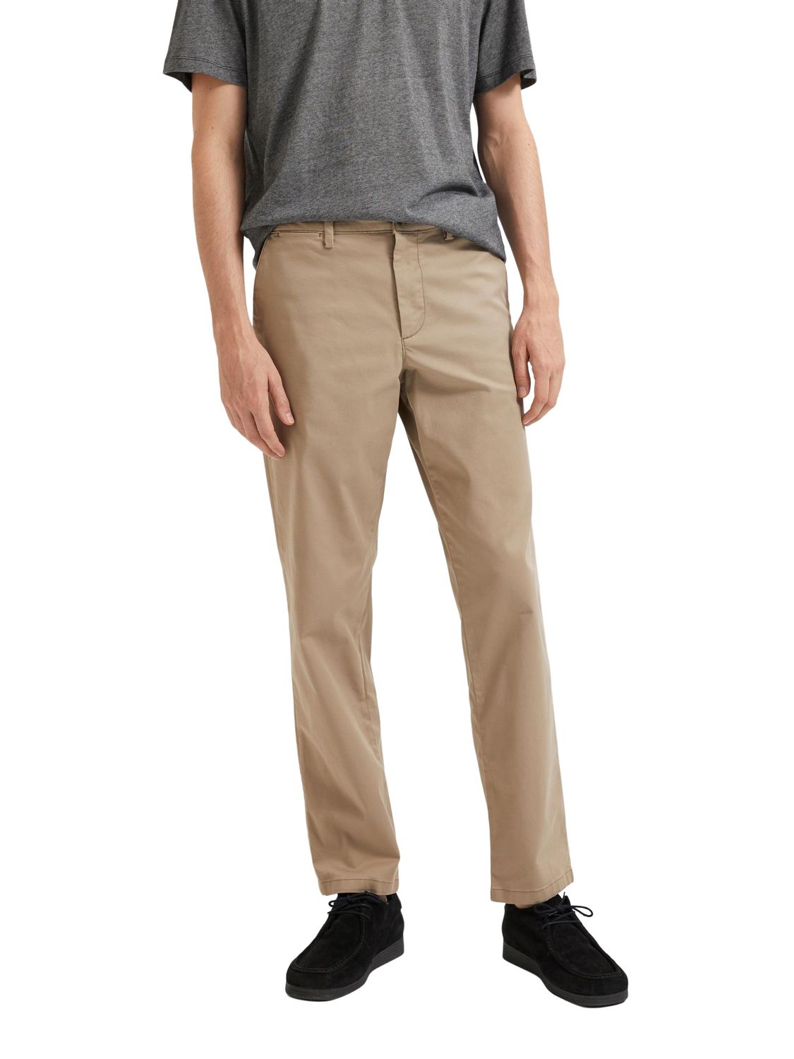 Selected Homme Herren Chino Hose SLH196-STRAIGHT-NEW MILES FLEX - Straight Fit Beige