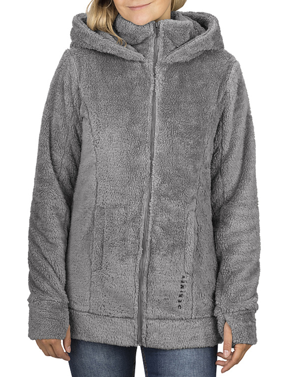 DENIMFY Fleecejacke Damen mit Kapuze DFMila