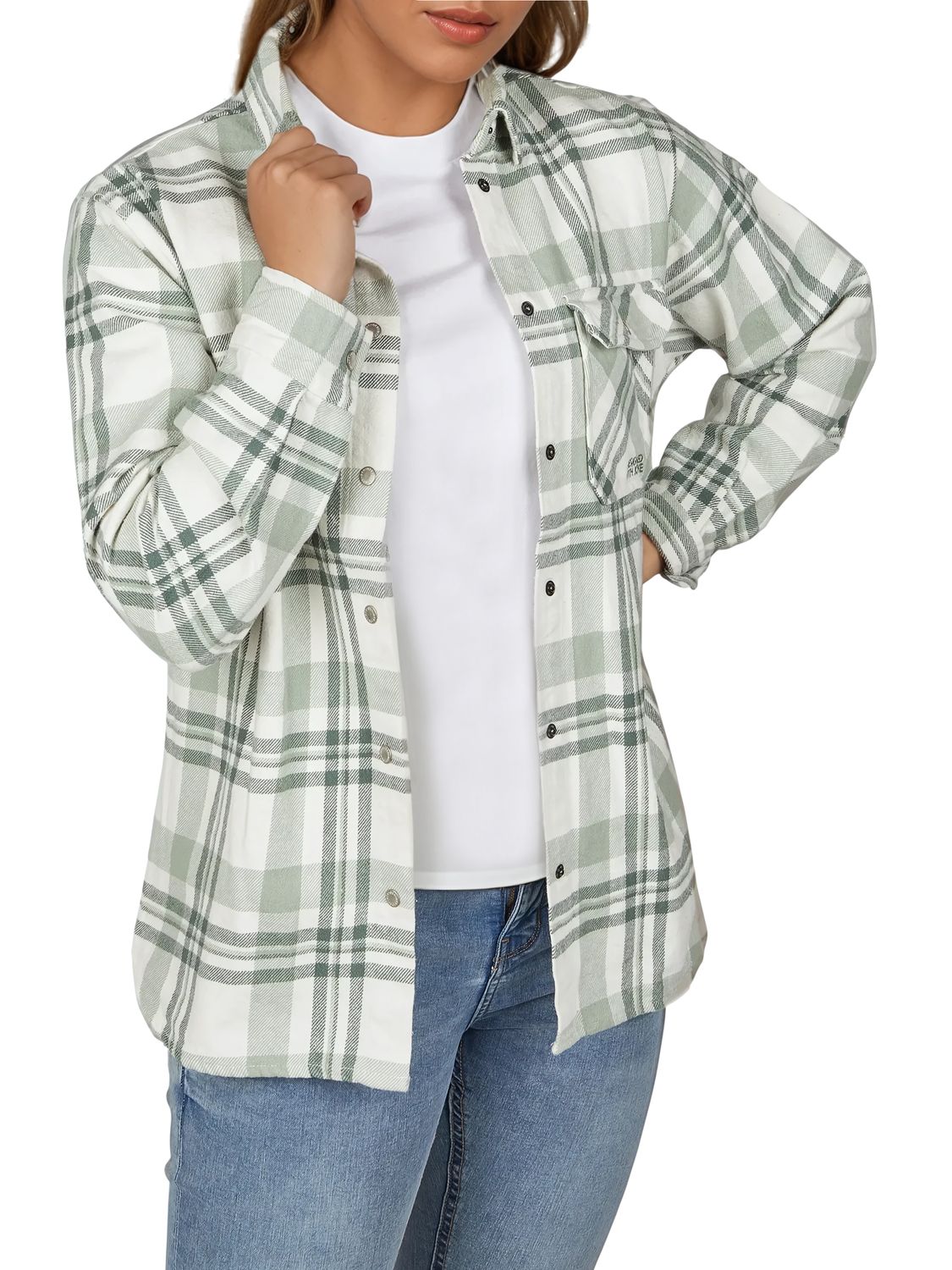 DENIMFY Flanellhemd Damen kariert Baumwolle warm dickes Material Hemdjacke Overshirt DFIsabella