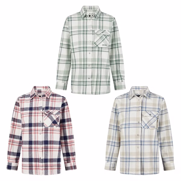 DENIMFY Flanellhemd Damen kariert Baumwolle warm dickes Material Hemdjacke Overshirt DFIsabella DENIMFY Flanellhemd Damen kariert Baumwolle warm dickes Material Hemdjacke Overshirt DFIsabella