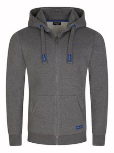 DENIMFY Sweatjacke Herren mit Kapuze Reißverschluss Regular Fit DFLeoGrau