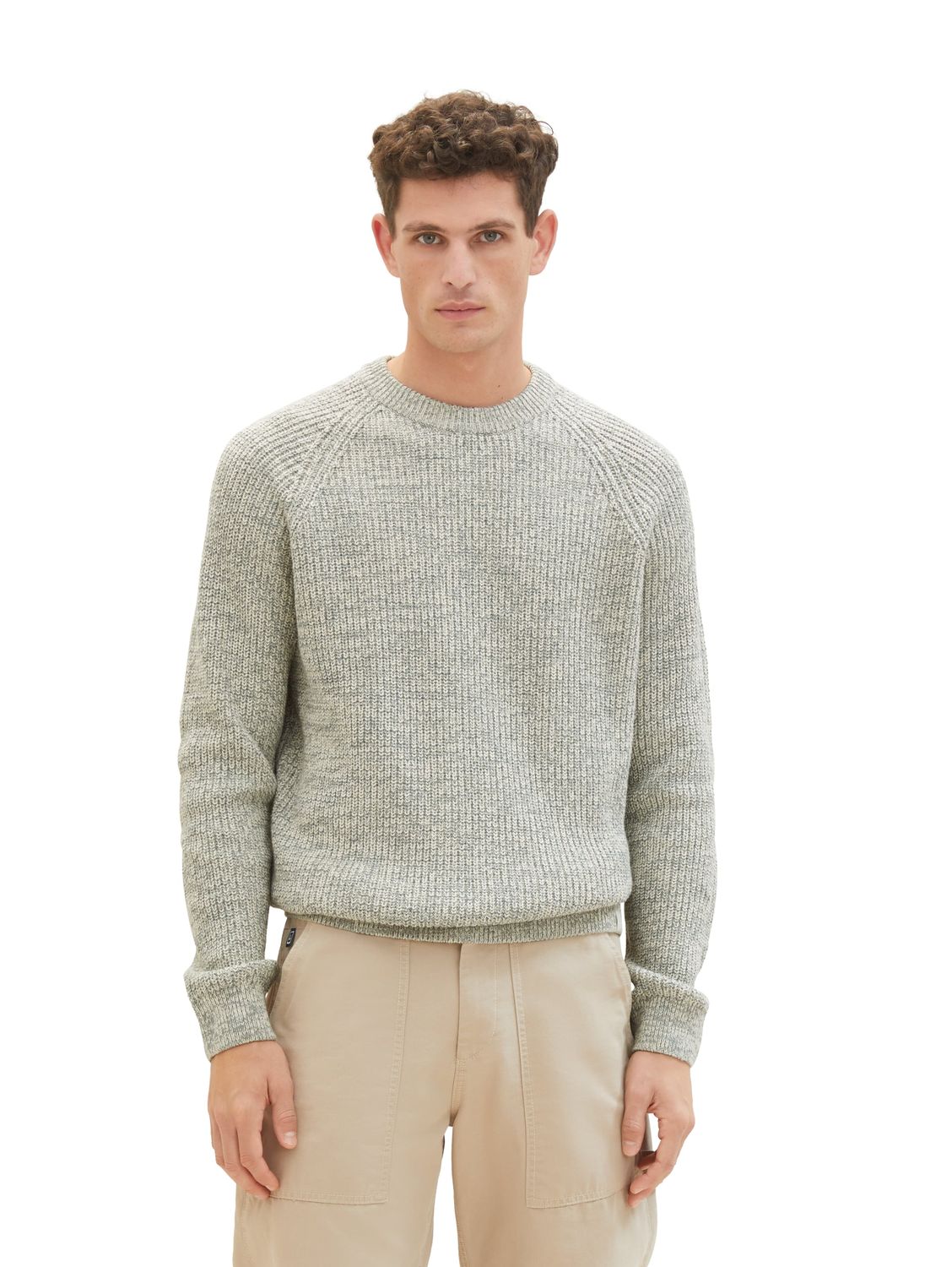 Tom Tailor Herren Rundhals Pullover TWOTONE KNIT - Relaxed Fit