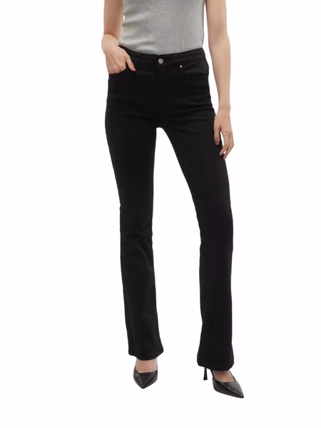 Vero Moda Damen Jeans VMFLASH MR FLARED  LI140 GA XS S M L XL Schwarz - Black Vero Moda Damen Jeans VMFLASH MR FLARED  LI140 GA XS S M L XL Schwarz - Black