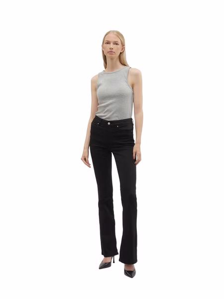 Vero Moda Damen Jeans VMFLASH MR FLARED  LI140 GA XS S M L XL Schwarz - Black Vero Moda Damen Jeans VMFLASH MR FLARED  LI140 GA XS S M L XL Schwarz - Black