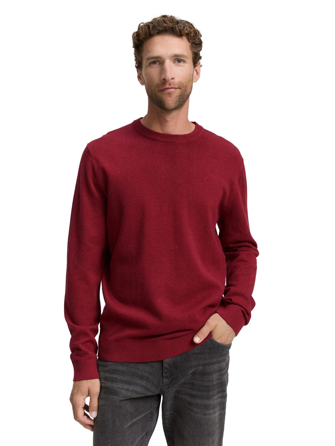 Tom Tailor Herren Rundhals Pullover BASIC CREWNECK KNIT - Relaxed Fit günstig online kaufen