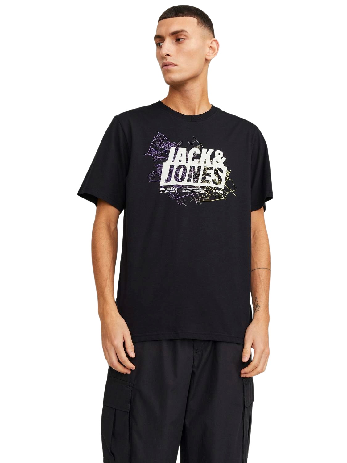 Jack & Jones Herren Rundhals T-Shirt JCOMAP LOGO - Regular Fit