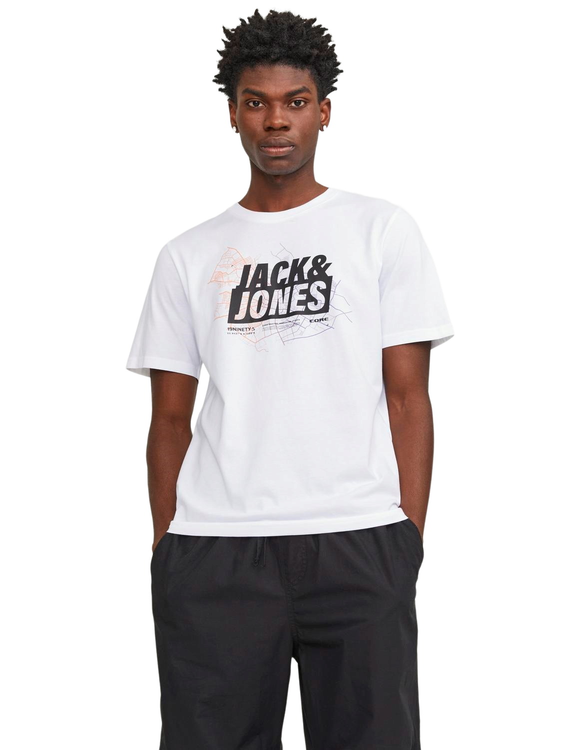 Jack & Jones Herren Rundhals T-Shirt JCOMAP LOGO - Regular Fit