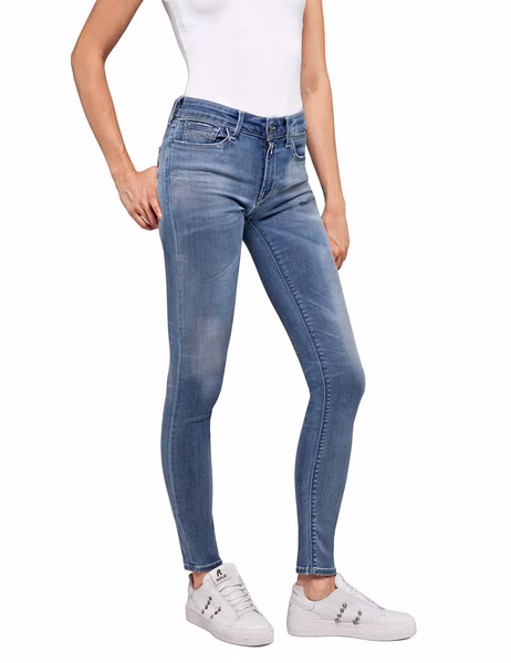 Replay Damen Jeans NEW LUZ - Skinny Fit - Blau - Medium Blue Denim Hyperflex Replay Damen Jeans NEW LUZ - Skinny Fit - Blau - Medium Blue Denim Hyperflex