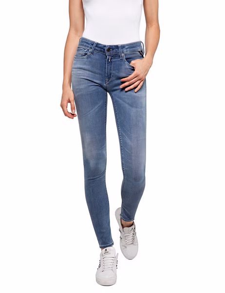 Replay Damen Jeans NEW LUZ - Skinny Fit - Blau - Medium Blue Denim Hyperflex Replay Damen Jeans NEW LUZ - Skinny Fit - Blau - Medium Blue Denim Hyperflex