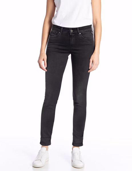 Replay Damen Jeans NEW LUZ - Skinny Fit - Schwarz - Black Denim Hyperflex Replay Damen Jeans NEW LUZ - Skinny Fit - Schwarz - Black Denim Hyperflex