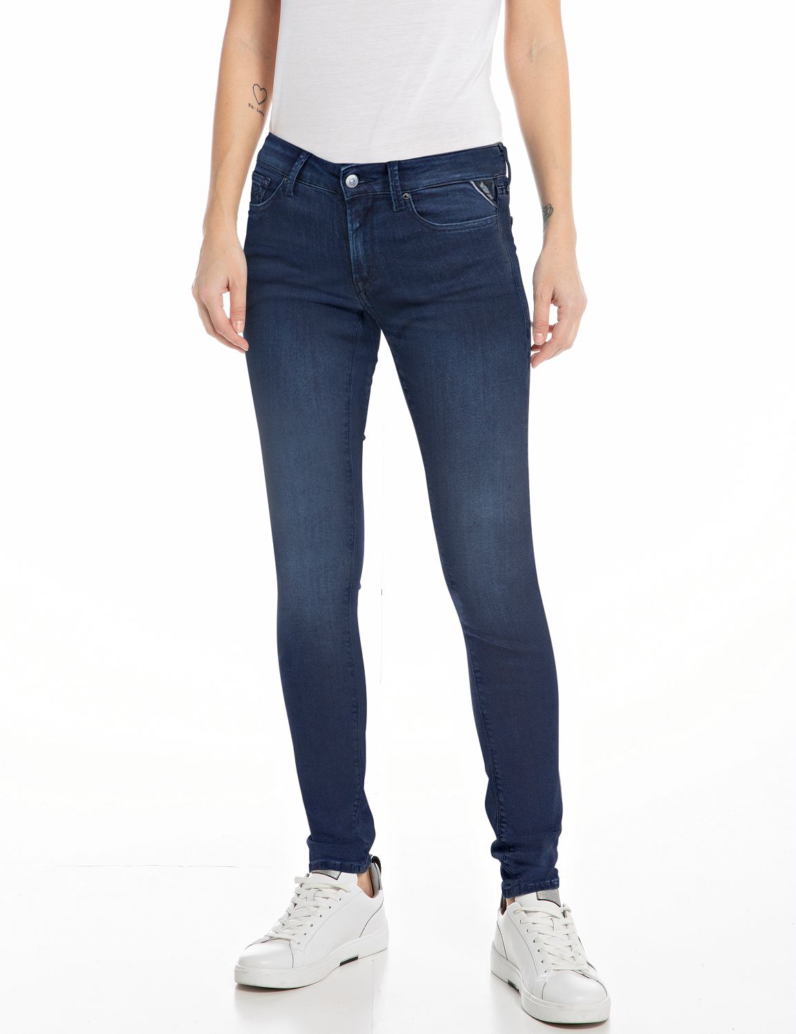 Replay Damen Jeans NEW LUZ - Skinny Fit - Blau - Dark Blue Denim