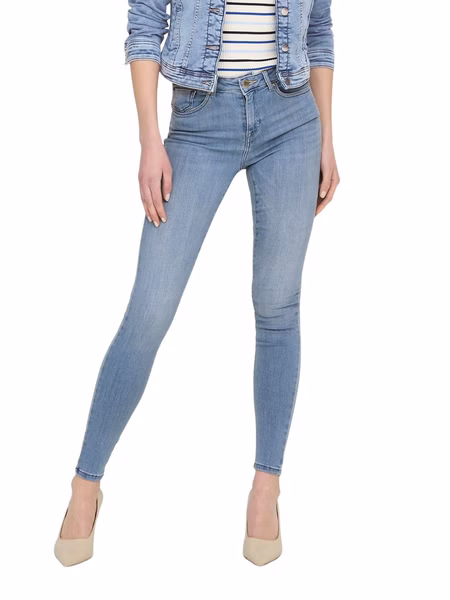 Only Damen Jeans ONLPOWER MID PUSH UP AZG944 - Skinny Fit - Blau - Special Bright Blue Denim Only Damen Jeans ONLPOWER MID PUSH UP AZG944 - Skinny Fit - Blau - Special Bright Blue Denim