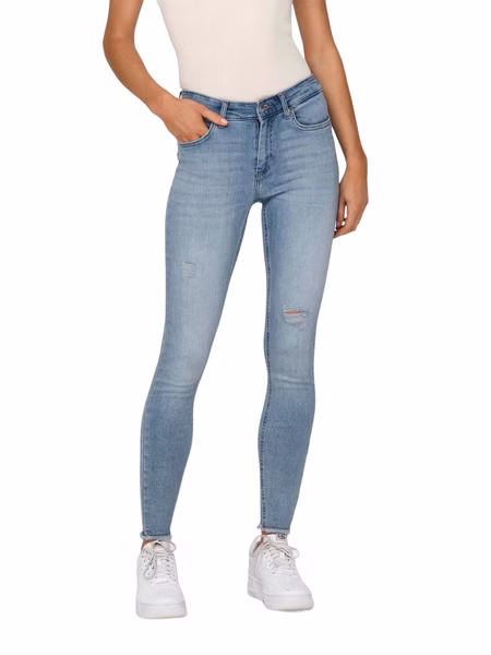 Only Damen Jeans ONLBLUSH MID SK REA685 - Skinny Fit - Blau - Light Medium Blue Denim Only Damen Jeans ONLBLUSH MID SK REA685 - Skinny Fit - Blau - Light Medium Blue Denim