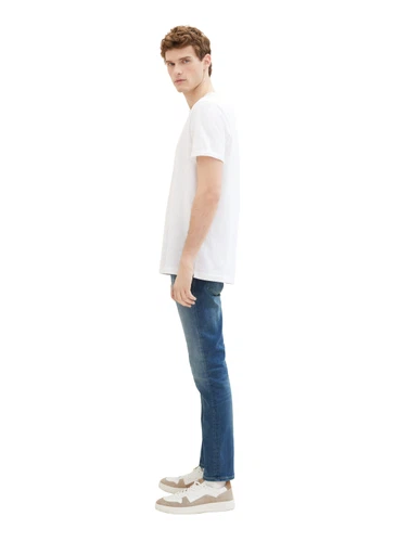 Tom Tailor Herren Jeans JOSH - Regular Slim Fit - Blau - Used Mid Stone Blue Denim